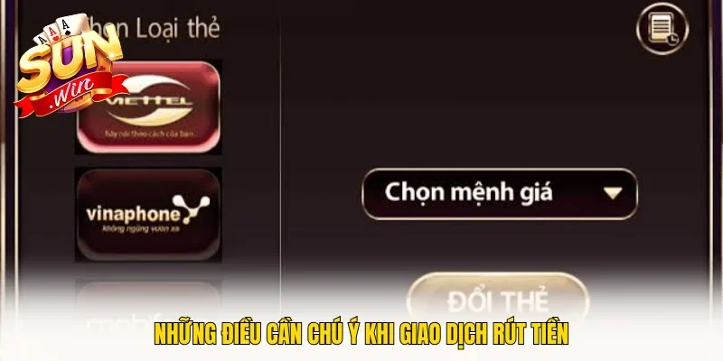 Những điều cần chú ý khi giao dịch rút tiền